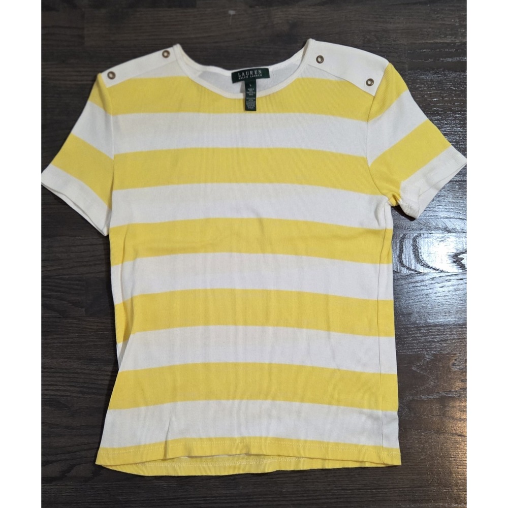 Lauren Ralph Lauren  Large Yellow Striped Shirt